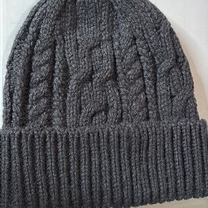 NWT Nordstrom Cable Knit Beanie Hat O/S Black